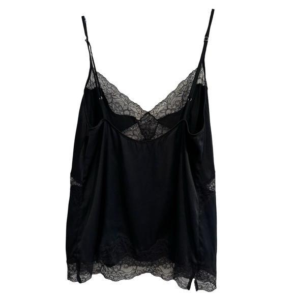 FLEUR DU MAL Silk Lace Detail Camisole Black Small - Picture 4 of 4